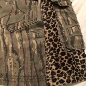 Punk Rock Camo Cheetah Print Miniskirt